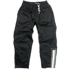 Vintage 90  s Nike Sportswear Men  s Black Embroidered Windbreaker Track Pants XL