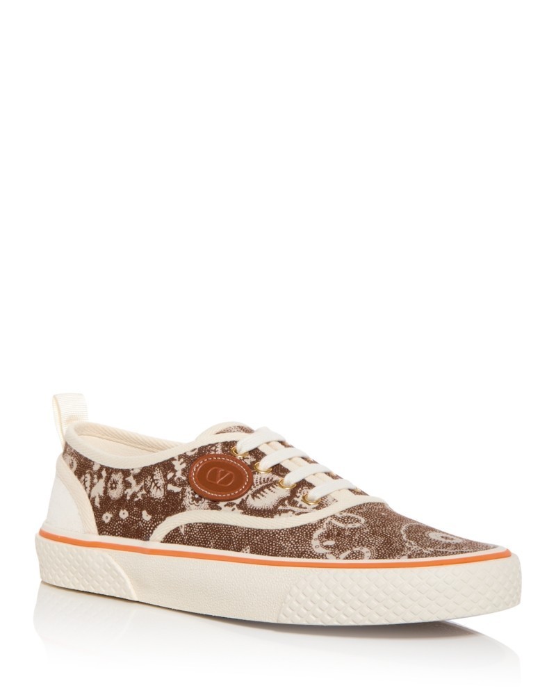 Valentino Garavani Nojoke V Logo Low Top Sneakers Men 10.5US Ivory/Cuir Multi
