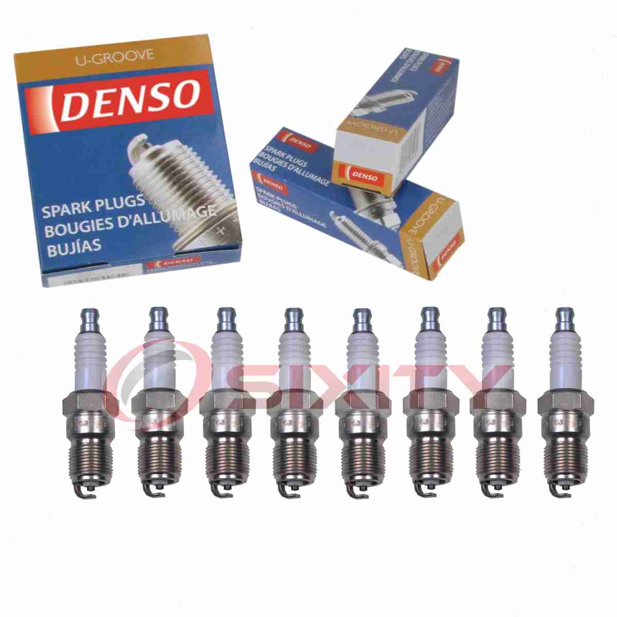 8 pc Denso Standard U-Groove Spark Plugs for 1999-2000 Cadillac Escalade we