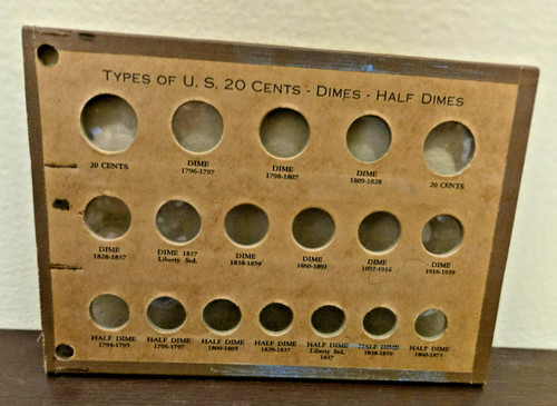 Vintage Meghrig No. 1381 - Empty Coin Page For 20 Cents Dime - Half Dimes