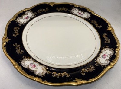 Reichenbach china kobalt gold painted flowers Dinner plate 8159K Echt Kobalt