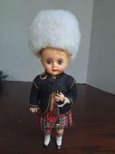 Vintage 8inch Scottish Kilt Doll Hard Plastic With Sleepy Eyes