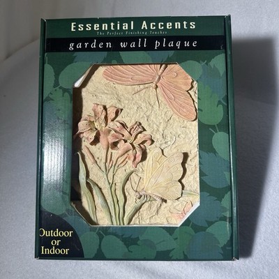 Vintage Luminescent Art Studio, Flower & Butterflies Hand Painted 3D Wall Plaque