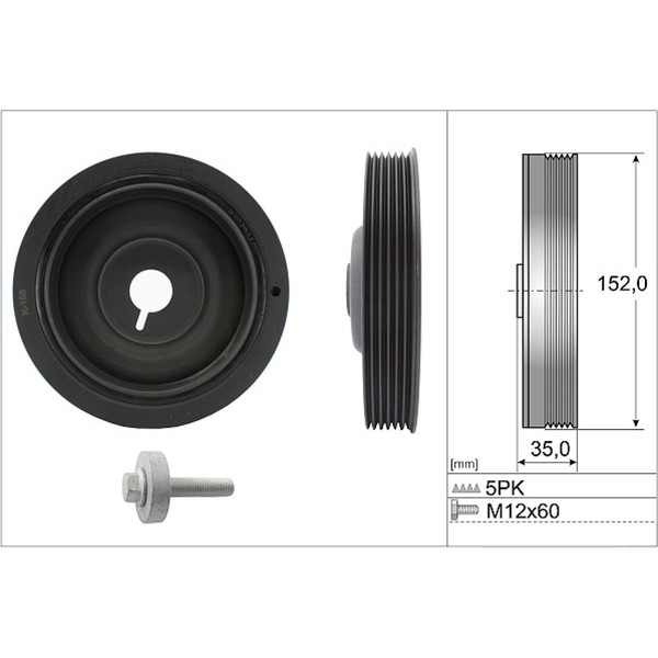 INA 544 0054 20 Riemenscheibensatz Kurbelwelle FüR Renault Grand Scenic Megane-image