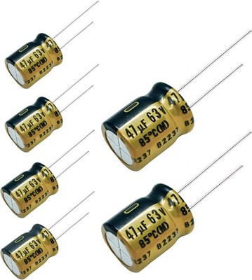 6 pcs Nichicon FG 47uf 63V Audio Grade Capacitors