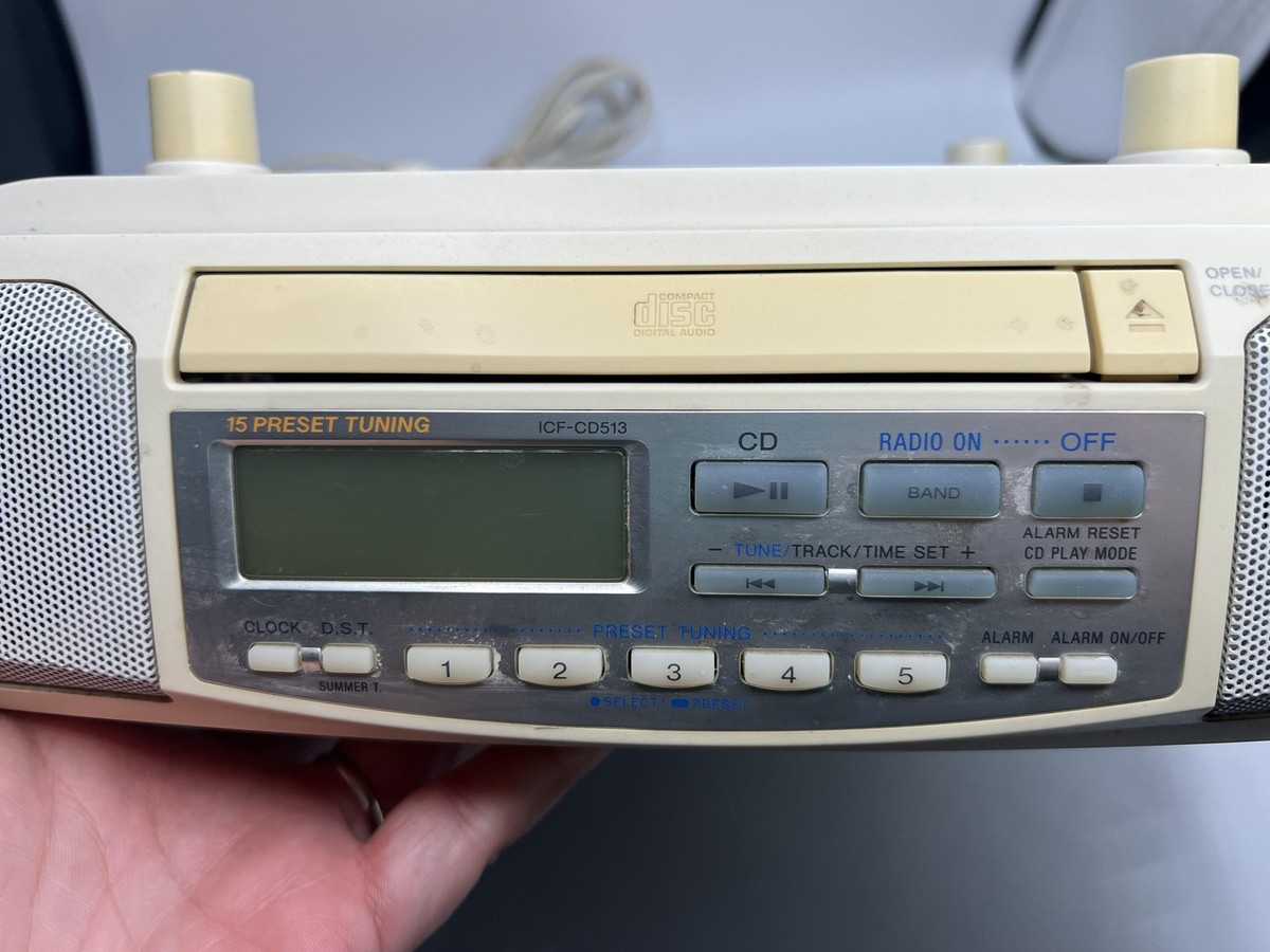 Vintage Sony ICF-CD513 Under Cabinet AM/FM CD Clock Radio Mega