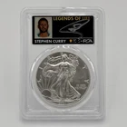 2021 $1 Silver Eagle T1 Autographed Stephen Curry PCGS MS70 Last Day Production
