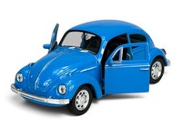 Welly VW Volkswagen Beetle With Roof Blue 1:34 NEW Diecast Metal Model