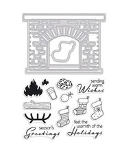Hero Arts Stamp  Cut "WINTER HEARTH" Clear Stamps With Coordinating Dies Bundle
