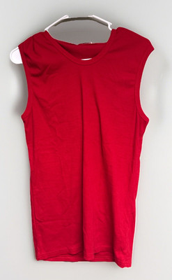 H2H Mens Sleeveless Hoodie Red Size L Workout Sport (94)