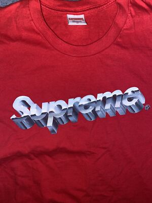 Supreme Chrome Logo Tee, Red, Size Medium | eBay