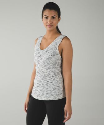 Lululemon Women's Sweat It Out Tiger Space Dye White Open Back Tank Top Size 4