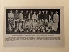 San Diego Downtown Post 492 1954 Baseball Team Picture Larry Elliott Tom Rinks
