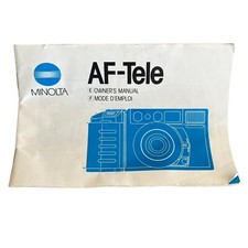 Vtg Minolta AF-Tele Owners Manual Only 1985 Film Camera Replacement
