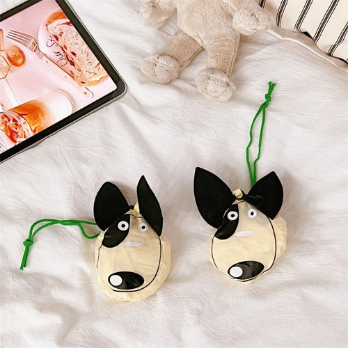 Reusable Foldable Grocery Shopping Bag with Playful Dog Print Eco-Friendly - Picture 6 of 6