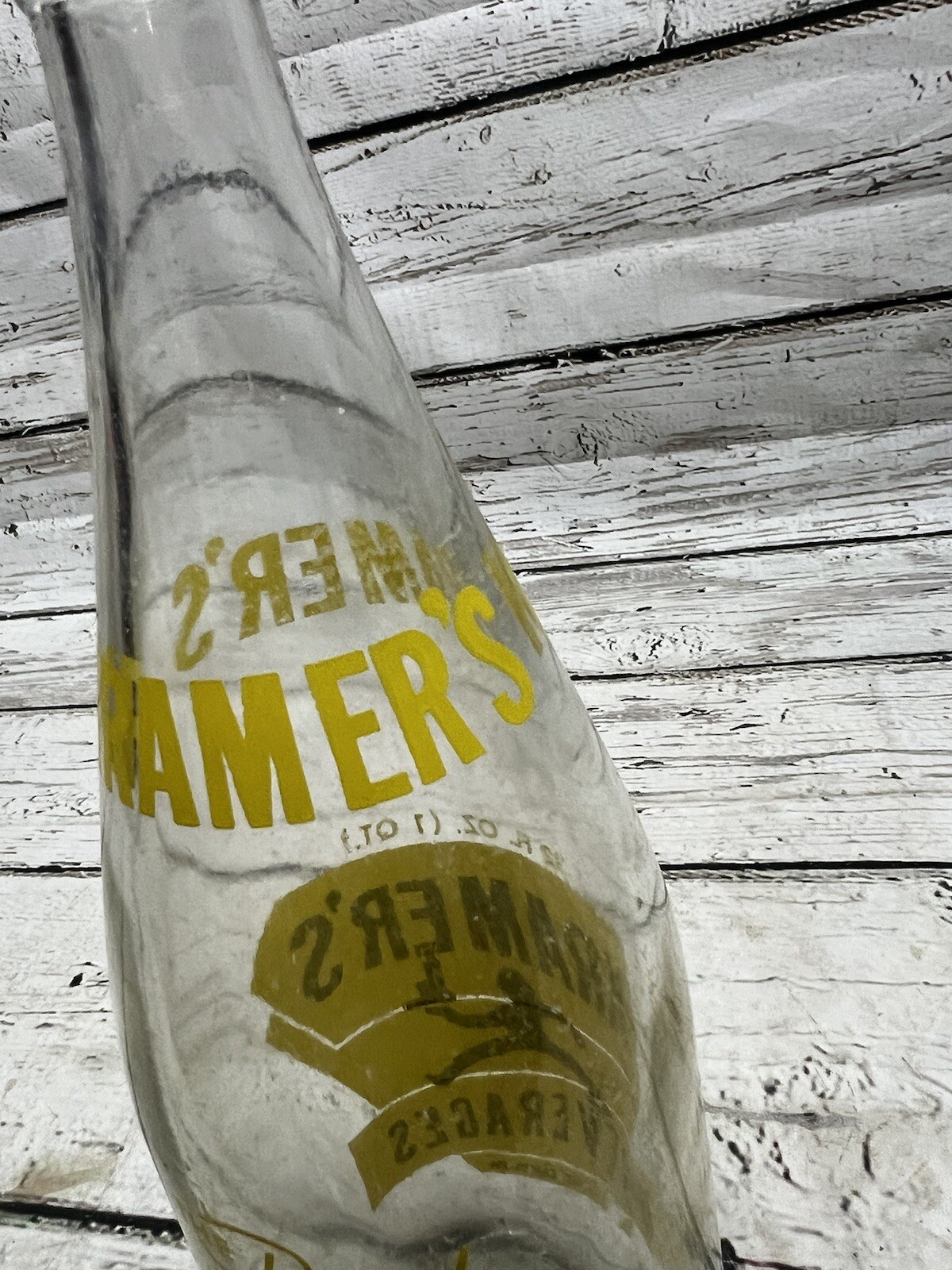 VTG Kramer's Beverages Mt. Carmel PA "The Best" Quart Soda Bottle Pennsylvania