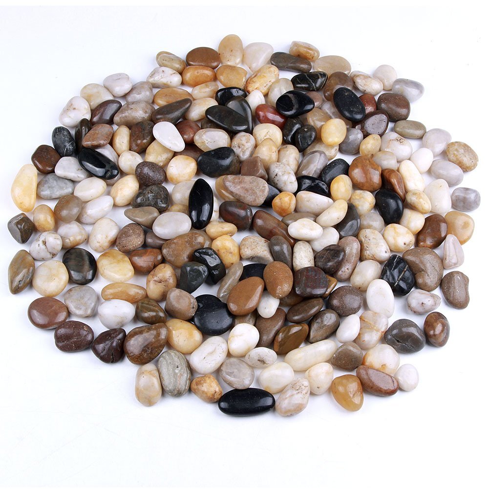 5 Pounds River Rocks, Pebbles, Garden Outdoor Decorative Stones, Natural Poli...