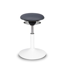 Balimo Bewegungshocker Sitztrainer Hocker Gestell Weiß Bezug Dunkelgrau