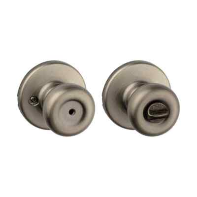 #ad Kwikset Tylo Antique Brass Bed Bath Door Knob Featuring Microban Antimicrobial $11.99