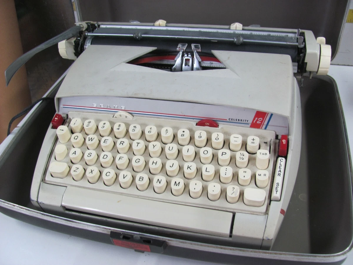 Vintage Sears Celebrity 12 Electric Powered Portable Typewriter w/ Hard Case