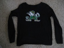 University of Notre Dame Fighting Irish  Womans Large Cotton Blend Crewneck Top