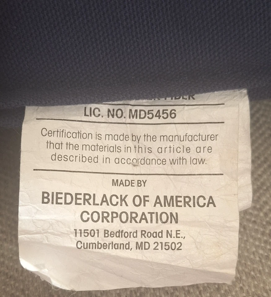 Gorra de béisbol vintage Biederlack NY Yankees almohada hecha en EE. UU. 16x17 Foto 3 de 4