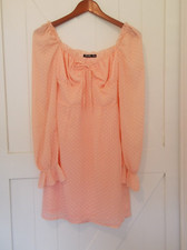 Nasty Gal Collection Long Sleeve Polka Dot Dress Women's Size 4 Off Shoulder