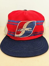 Vintage 2T USA MADE Greyhound Bus Puffy Print Trucker Hat Snapback Dad Cap
