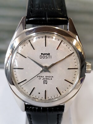 HMT DOSTI 17 JEWELS WINDING WHITE DIAL 051987 INDIA MEN'S FULL WORKING VINTAGE
