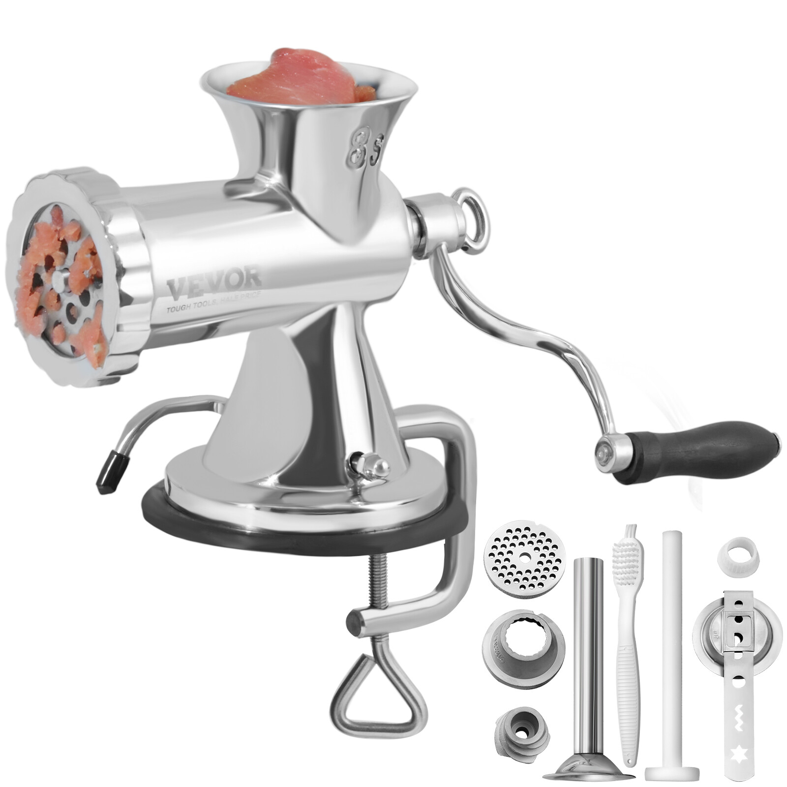 Hachoir à viande manuel VEVOR en acier inoxydable avec double fixation pour cuisine