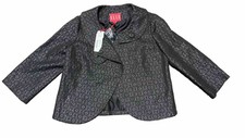 Elle Lorex Jacquard Black Cotton Jacket Uk 14l
