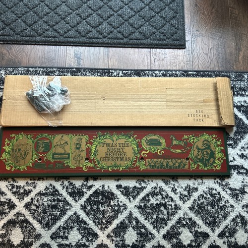 Vintage Yorkkraft Stocking Holder Wooden 4 Hook Rack Night Before ...