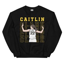 CAITLIN CLARK UNISEX CREWNECK SWEATSHIRT IOWA HAWKEYES INDIANA FEVER THREES NEW