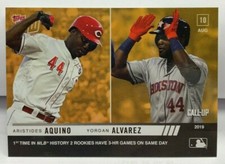 Aristides Aquino / Yordan Alvarez 2019 Topps Now Road To Opening Day Bonus#39 SP