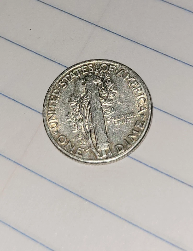 1945 mercury dime Error Clash Marks And In Cod We Trust Silver US Coins  - Image 4 of 4