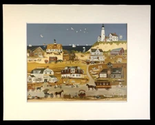 "Bethany by the Sea" by Carol Dyer 11 x 14 Matted Folk Art Print