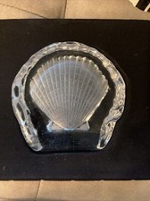 Seashell Clear Glass Paper Weight 4”
