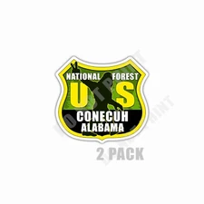 Conecuh National Forest Alabama Sticker Bigfoot Souvenir Waterproof 2 Pack