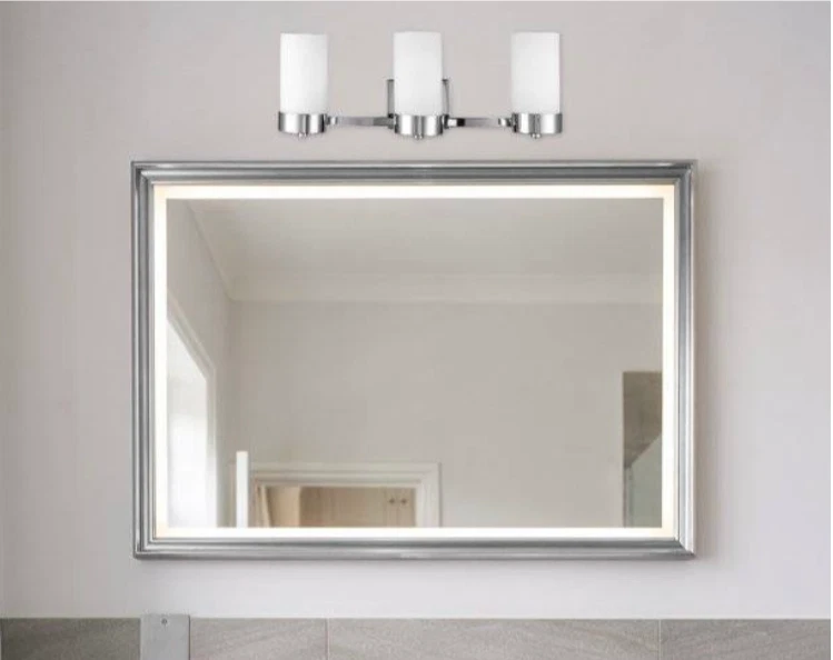 Globe Electric Marcie 24 in. 3-Light Frosted Glass Shade Chrome Vanity Light L2K - Image 4 of 4