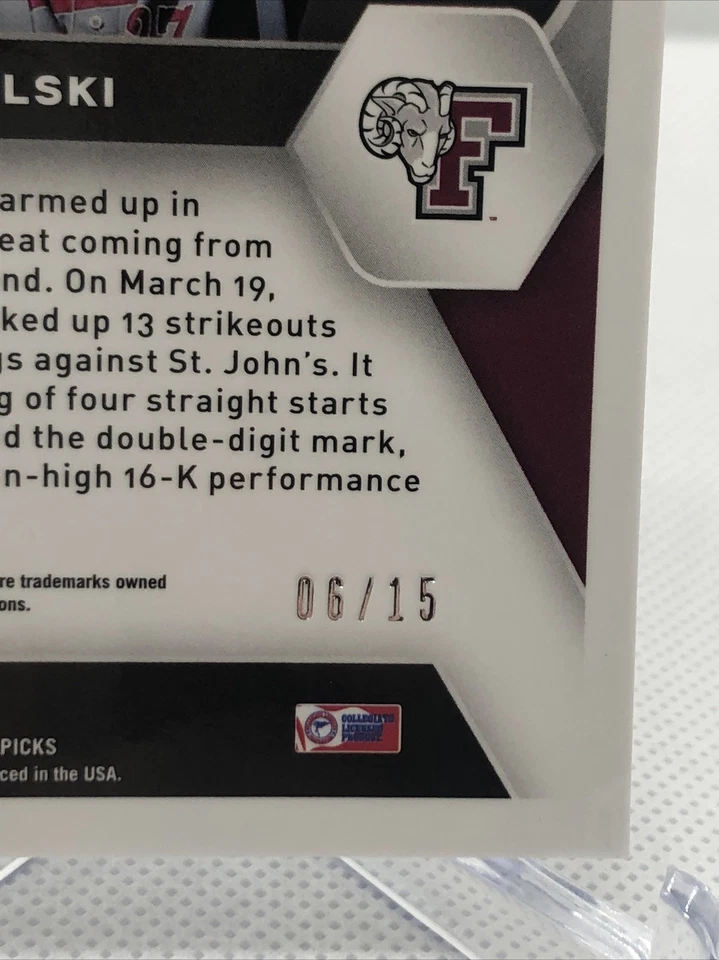 Matt Mikulski 6/15 Neon Blue Scope Prizm 2021 Panini Prizm Draft Picks Giants - Image 3 of 3