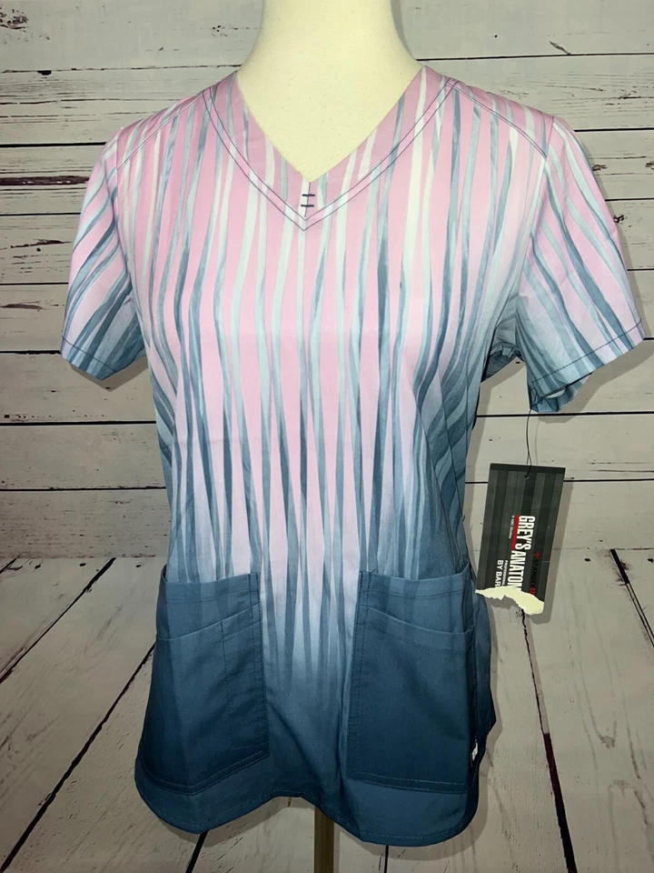Greys Anatomy Barco Scrub Top Shirt XS Extra Small Spandex Stretch Nursing NWT - Image 4 of 4