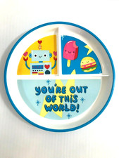 Vintage Robot " You're Out Of This World " Plastic divided Baby Toddler Plate