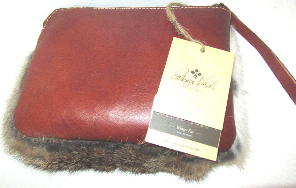 Bolso sin asas Patricia Nash de piel Cassini blanco y marrón nuevo con etiquetas $129 Foto 4 de 4