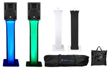  2 Rockville RPG10BT 10" Powered 600 Watt DJ Speakers w/Bluetooth Totem Stands