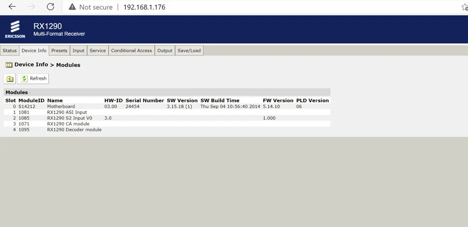 Ericsson Tandberg RX1290 DVB-S/S2/ASI IRD RF SAT RECEIVER DECODER All LicensesOK - Image 4 of 4