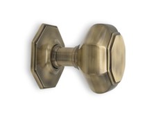 110mm Antique Brass Octagonal Centre Door Knob Pull Front Back Very Large