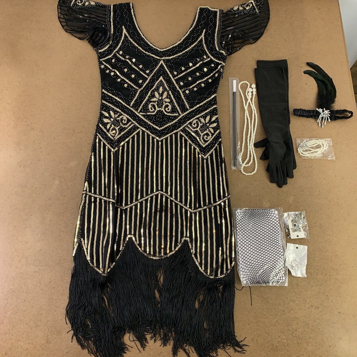 black sequin dress with gold accessories The Betty Dress in Black Sequins 6 / Black Sequins