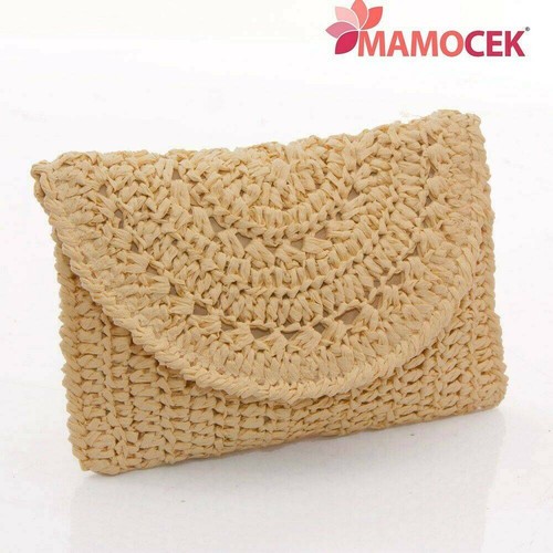 POCHETTE Busta bustina borsa donna paglia 24x16 naturale foderata da  decorare | eBay