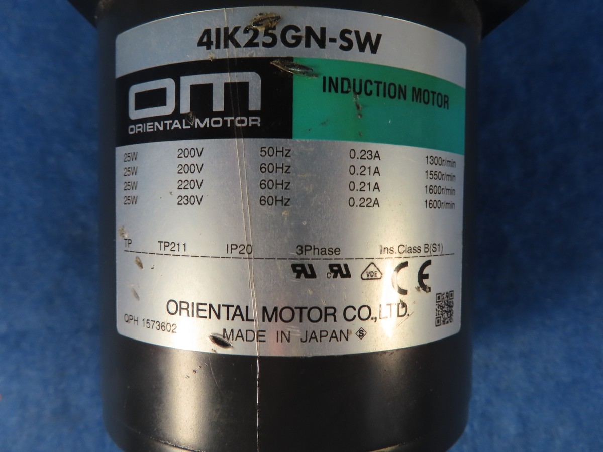 ORIENTAL MOTOR 41K25GN-SW INDUCTION MOTOR 25W 200V 23A 1YEAR