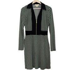 Michael Kors Stretch Jersey Knit Geometric Pattern Fit & Flare Dress Size S